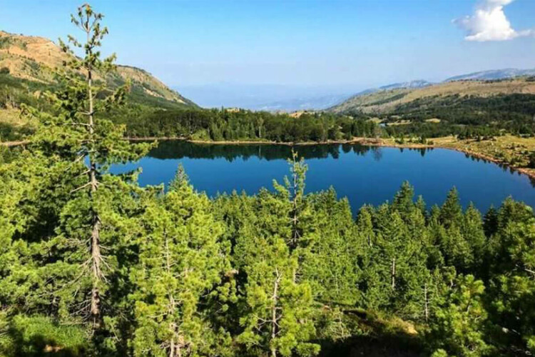 Los lagos de Kacnia están situados en la cima de una cresta, comprimida en la meseta del monte Balgjaj, la mitad de la cual se encuentra en el territorio de Dibra y la vertiente occidental en Mat.